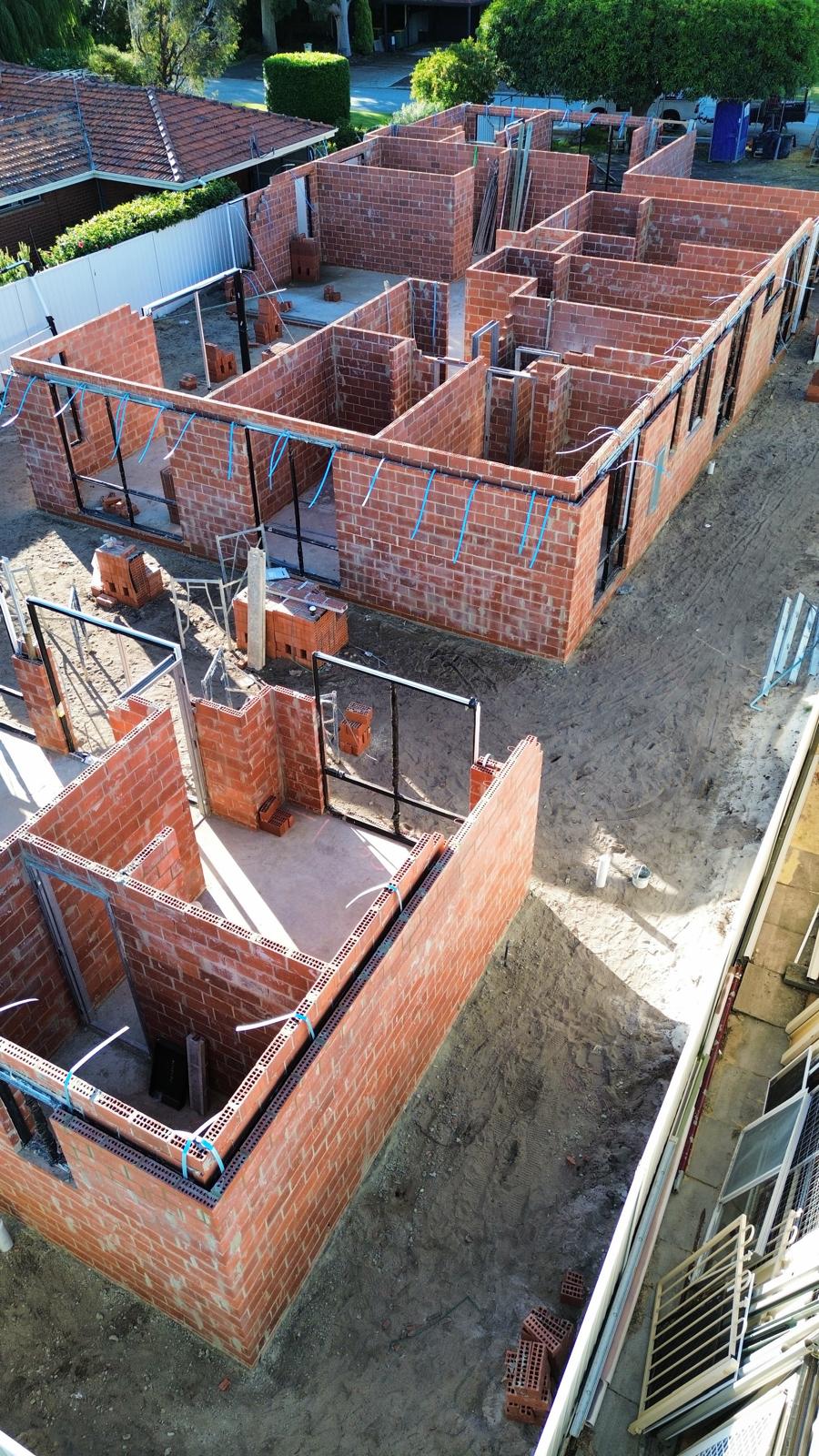 Aerial showing the main residence and granny flat side by side at Rhonda Ave Willetton